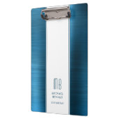 Monogrammed Blauw van het Zee Borgepensed Metallic Klembord (Links)