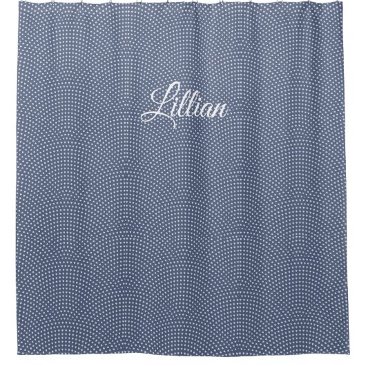 Monogrammed blauwe bogen Douchegordijn (Voorkant)
