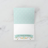 Monogrammed Blauwgroen Aqua Hoefijzer Western Dank Bedankkaart (Binnen)