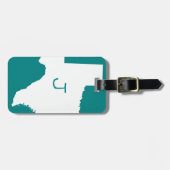 Monogrammed Blauwgroen en White Texas Bagagelabel (Voorkant horizontaal)