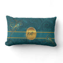 Monogrammed Blauwgroen Peacock met Gold 2-zijdig