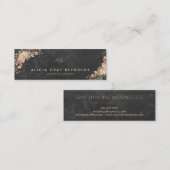 Monogrammed bloemen elegante krijt bruiloft planne mini visitekaartje (Voorkant / Achterkant)