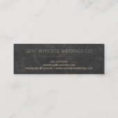 Monogrammed bloemen elegante krijt bruiloft planne mini visitekaartje (Achterkant)