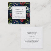 Monogrammed Bloemen Geboortecoach Doula Vierkante Visitekaartje (Voorkant / Achterkant)