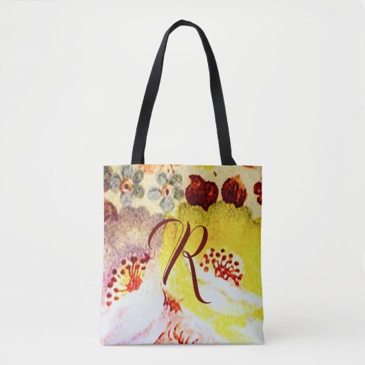 Monogrammed  Bloemen Tote Bag (Voorkant)