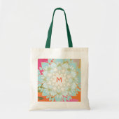 Monogrammed Blooming Lotus Flower Tote Bag (Voorkant)