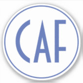 Monogrammed Blue and White Kiss Cut Sticker (Voorkant)