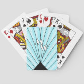 Monogrammed Blue Art Deco Pokerkaarten (Achterkant)