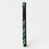 Monogrammed Blue Black Tribal Chevron Pattern Case-Mate iPhone Case (Achterkant/links)