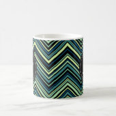 Monogrammed Blue Black Tribal Chevron Pattern Koffiemok (Center)
