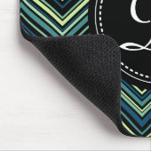 Monogrammed Blue Black Tribal Chevron Pattern Muismat (Hoek)