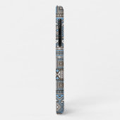 Monogrammed Blue Brown Tribal Pattern Case-Mate iPhone Case (Achterkant/links)