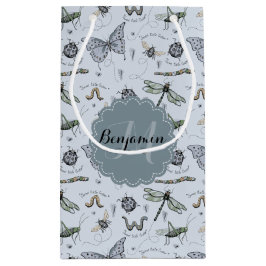 Monogrammed Blue Bugs en Insecten Boy Shower Klein Cadeauzakje