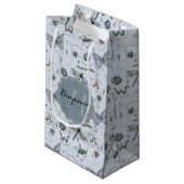 Monogrammed Blue Bugs en Insecten Boy Shower Klein Cadeauzakje (Voorkant Gekanteld)