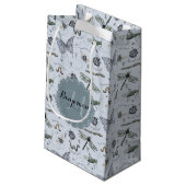 Monogrammed Blue Bugs en Insecten Boy Shower Klein Cadeauzakje (Achterkant Gekanteld)