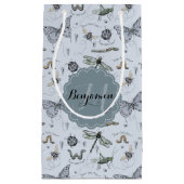 Monogrammed Blue Bugs en Insecten Boy Shower Klein Cadeauzakje (Voorkant)