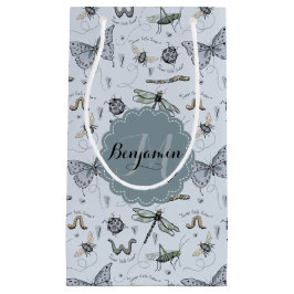 Monogrammed Blue Bugs en Insecten Boy Shower Klein Cadeauzakje