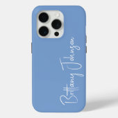 Monogrammed Blue Case-Mate iPhone Case (Achterkant)