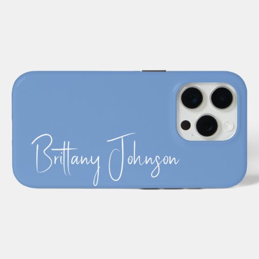 Monogrammed Blue Case-Mate iPhone Case (Achterkant (horizontaal))