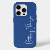 Monogrammed Blue Case-Mate iPhone Case (Achterkant)