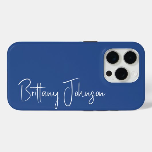 Monogrammed Blue Case-Mate iPhone Case (Achterkant (horizontaal))