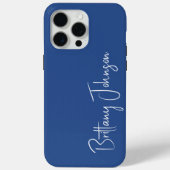Monogrammed Blue Case-Mate iPhone Case (Achterkant)