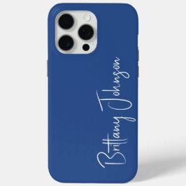 Monogrammed Blue iPhone 15 Pro Max Hoesje