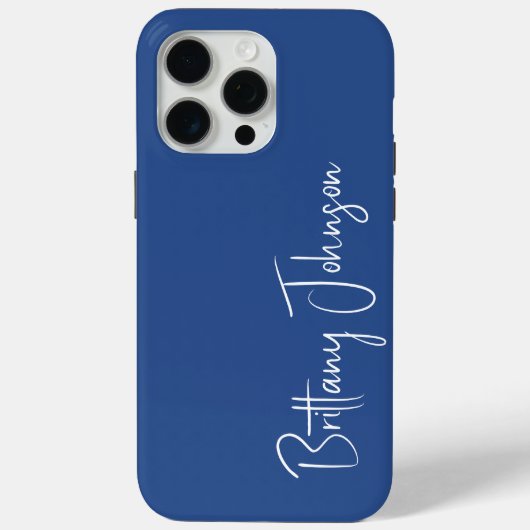 Monogrammed Blue Case-Mate iPhone Case (Achterkant)