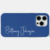 Monogrammed Blue Case-Mate iPhone Case (Achterkant (horizontaal))