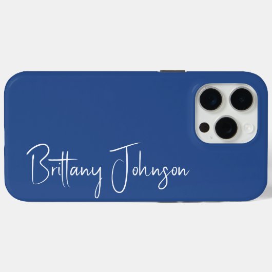 Monogrammed Blue Case-Mate iPhone Case (Achterkant (horizontaal))