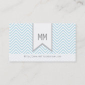 Monogrammed Blue Chevron Calling Card Visitekaartje (Achterkant)