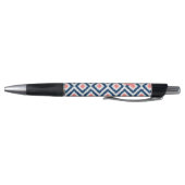 Monogrammed Blue en Coral Diamonds Ikat Pattern Pen (Bodem)