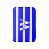 Monogrammed Blue en White Bath Mat (Voorkant Verticaal)