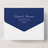 Monogrammed Blue en white delft All In One Uitnodiging (Achterkant)