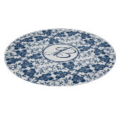 Monogrammed Blue en White English Countryside Snijplank (Hoek)