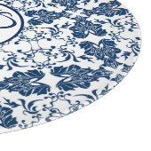 Monogrammed Blue en White English Countryside Snijplank (Hoek)