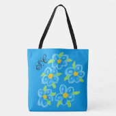 Monogrammed Blue Floral Tas bag (Voorkant)