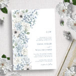 Monogrammed Blue Floral Wedding Kaart<br><div class="desc">Monogrammed Blue Floral Wedding Invitation. Stap in een tuin van botanische schoonheid en ontdek een verbluffend uitnodigingsontwerp met prachtige handbeschilderde waterverf floralen. De fijne stofblauw, crème, witte rozen en groene eucalyptusgroene creëer een roze elegantie, perfect voor uw speciale gebeurtenis! De blauwe grijze doopvont en de subtiele aanrakingen van blauw vullen...</div>