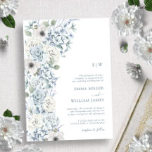 Monogrammed Blue Floral Wedding