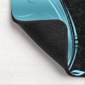 Monogrammed Blue Flowers Muismat (Hoek)