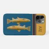 Monogrammed Blue fly visforel Case-Mate iPhone Case (Achterkant (horizontaal))