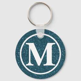 Monogrammed Blue Glitz BB Sleutelhanger