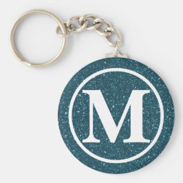 Monogrammed Blue Glitz BB Sleutelhanger