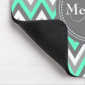 Monogrammed Blue & Gray Chevron Pattern Muismat (Hoek)