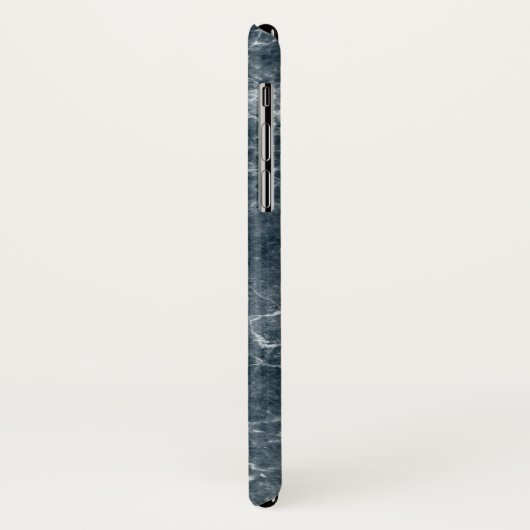 Monogrammed Blue Gray Marble Pattern Case-Mate iPhone Case (Achterkant/links)