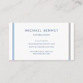 Monogrammed Blue Metallic Folie Consultant Visitekaartje (Achterkant)