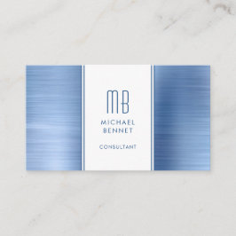 Monogrammed Blue Metallic Folie Consultant Visitekaartje