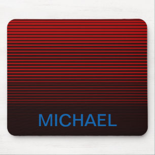 Monogrammed Blue Oranje Red Black Stripes Muismat