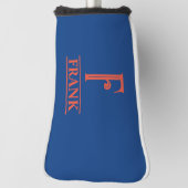 Monogrammed Blue Putter Head Hoesje Golfheadcover (Draai 90)