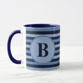 Monogrammed Blue Stripes in Navy and Light Hues Mok (Links)